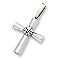 Sterling Silver Basketball Cross Charms