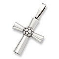 Sterling Silver Soccer Cross Pendant